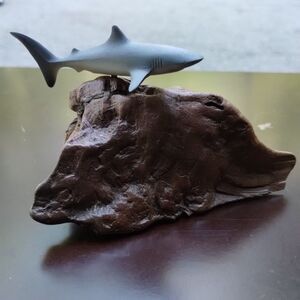 Bull Shark On Drift Wood Figure
